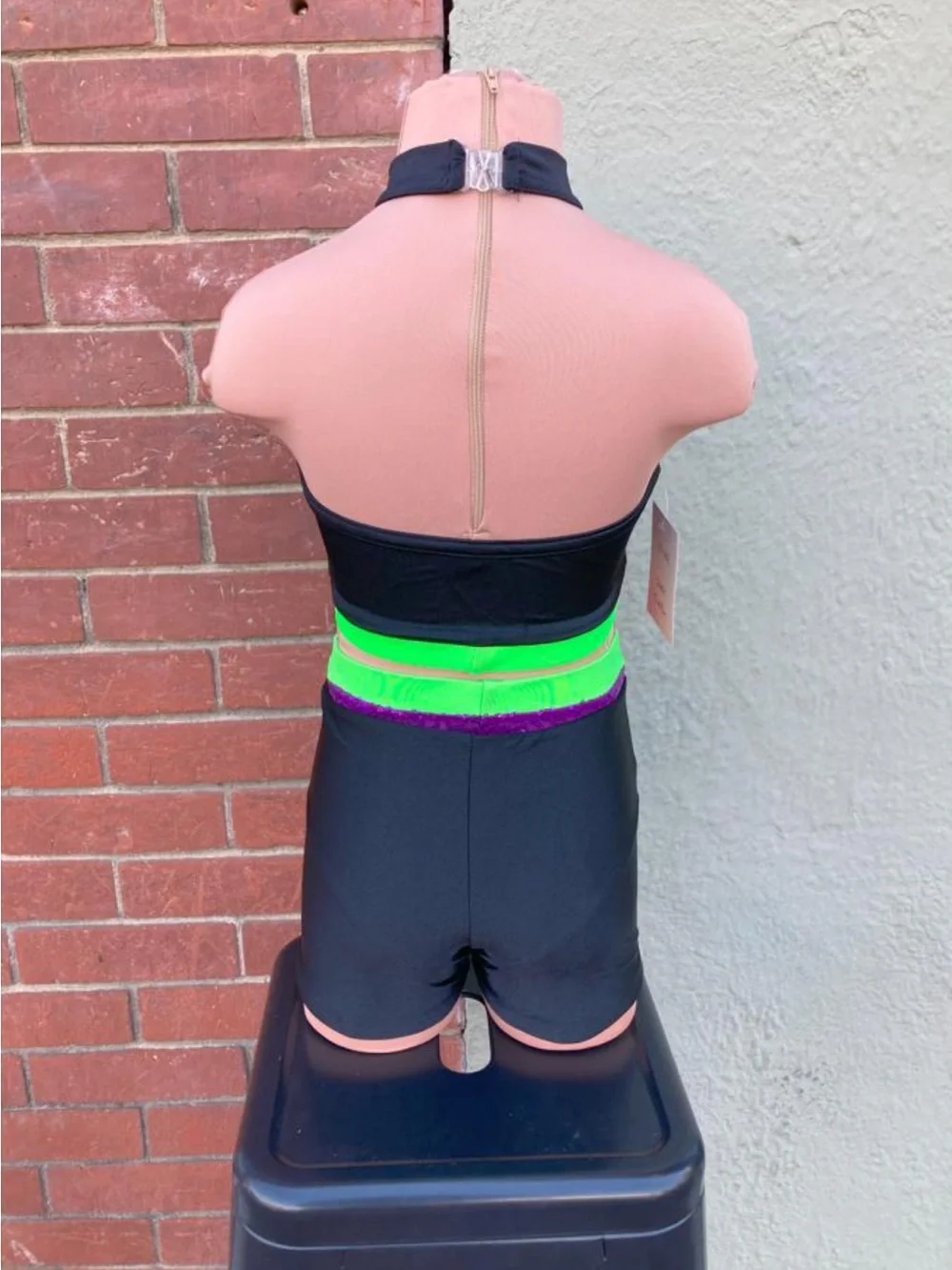 Girls Green and Purple Two Piece Dancewear Set